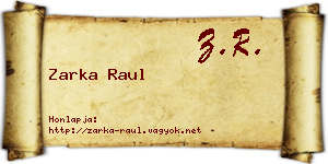 Zarka Raul névjegykártya